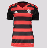 Camisa Flamengo Titular 25/26 - Feminina Baby Look Vermelha e Preta