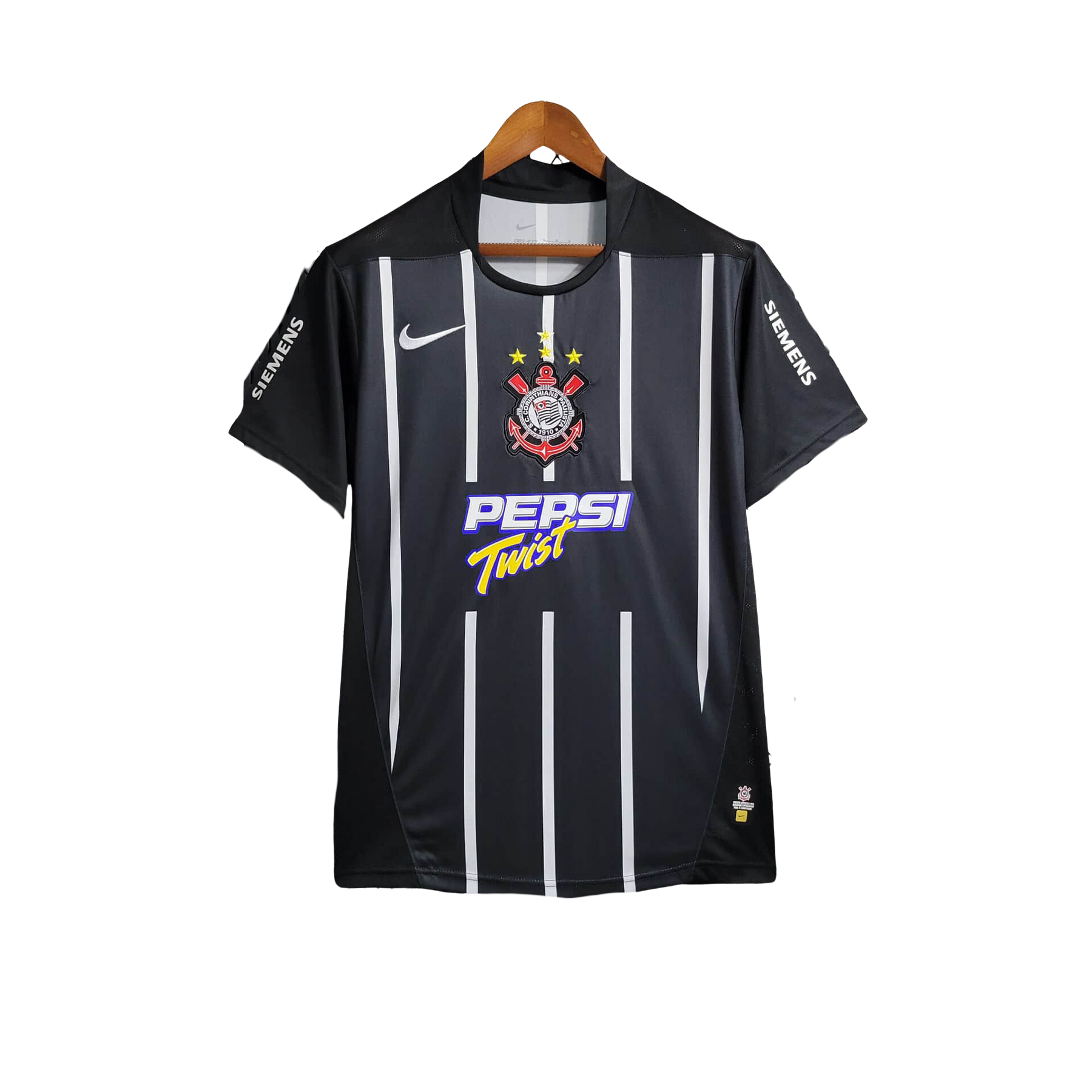 Camisa Corinthians Titular 2004 - Versão Retrô Preta Pepsi Twist