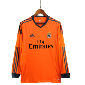 Camisa Real Madrid II Away 2013/14 Retrô (Manga longa) Laranja