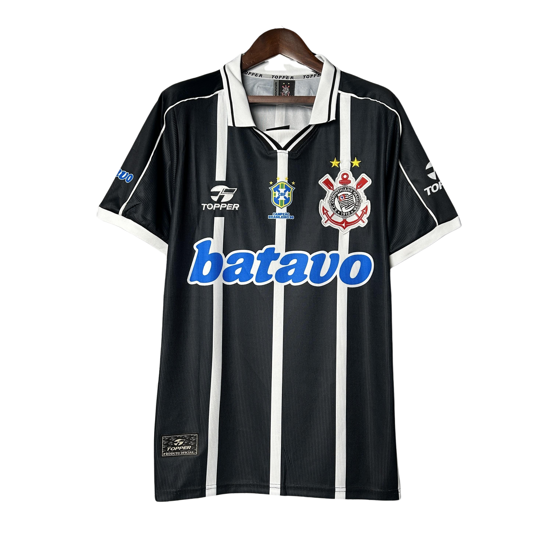 Camisa Corinthians 99/00 - Versão Retrô Preto e Branco Batavo