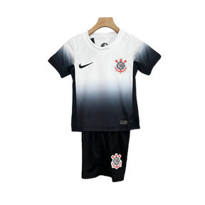 Conjunto Infantil Corinthians I 24/25 - Branco e Preto