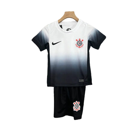 Conjunto Infantil Corinthians I 24/25 - Branco e Preto