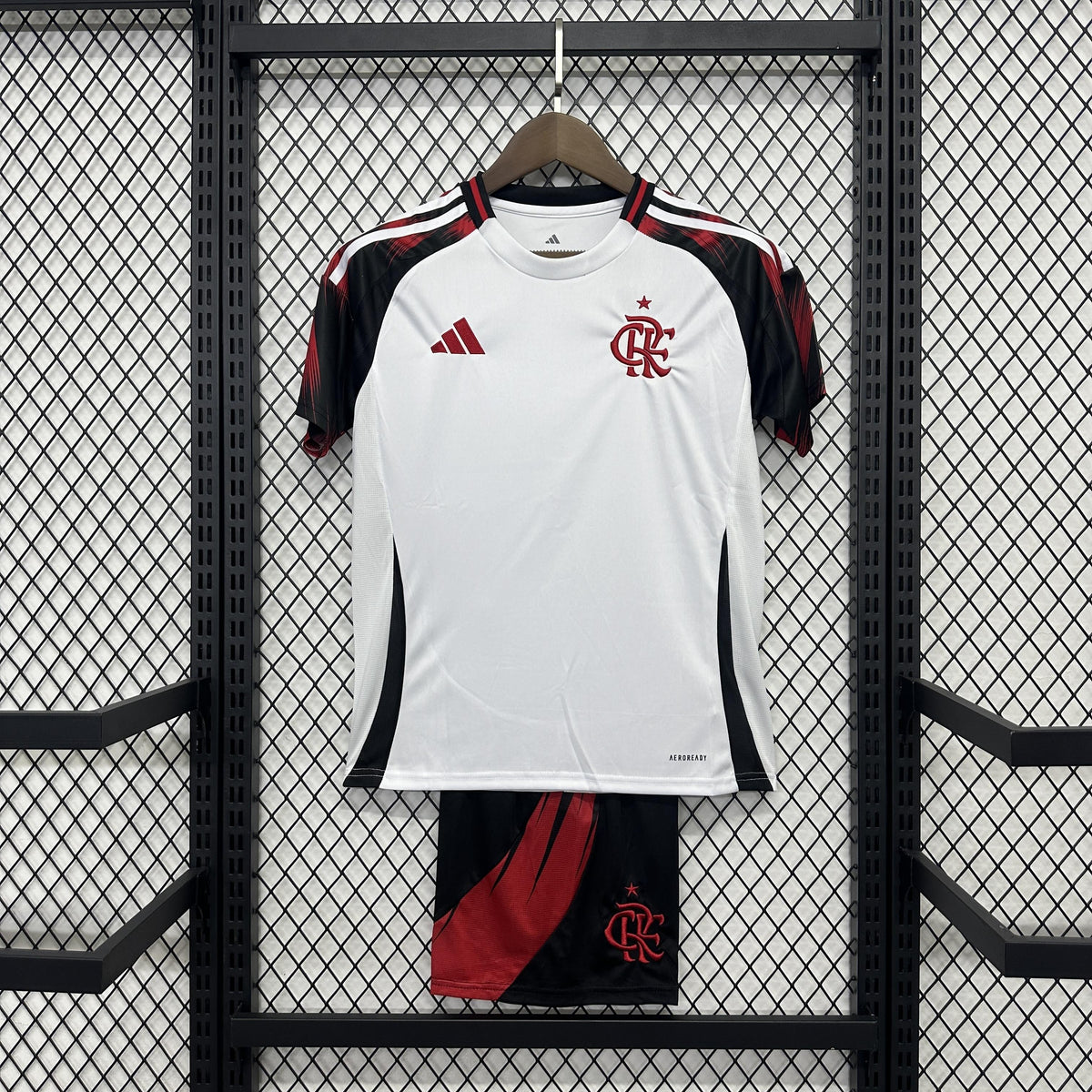 Conjunto Infantil Flamengo Fora 25/26 - Branca