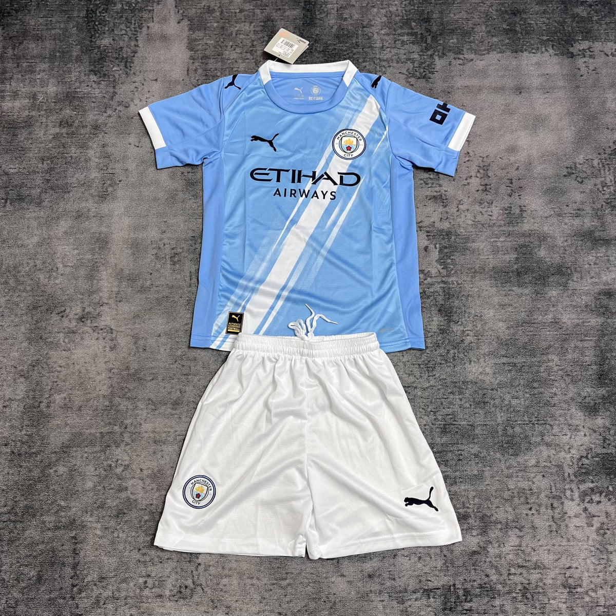 Conjunto Infantil Manchester City Titular 25/26 - Azul