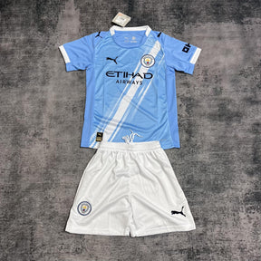 Conjunto Infantil Manchester City Titular 25/26 - Azul