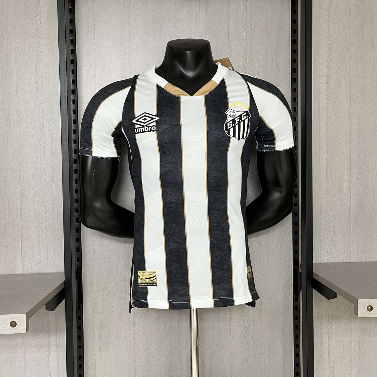 Camisa Santos Fora 2024/25 - Versão Jogador Preto e Branco