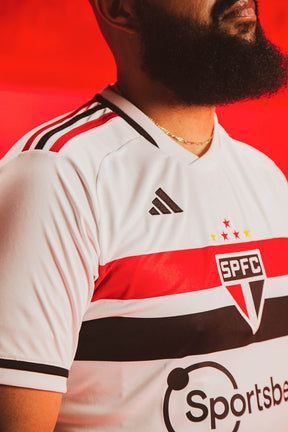 Camisa São Paulo Home 23/24 - Branca e vermelha