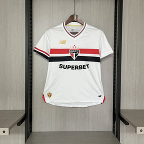 Camisa São Paulo Titular 25/26 - Versão Feminina Baby Look Branca