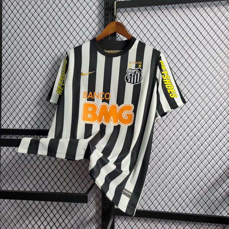 Camisa Santos Nike Fora 2012/13 - Versão Retrô Preta e Branca Listrada Neymar Jr