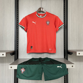Conjunto Infantil Portugal Titular 25/26 - Vermelho