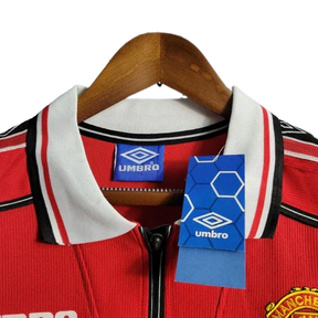 Camisa Manchester United Retrô Manga Longa Umbro 1998/99 Vermelha