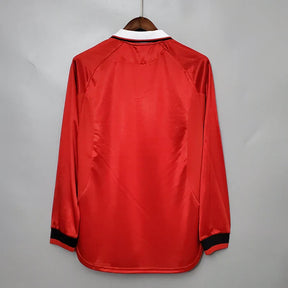 Camisa Manchester United Manga Longa 1999 - Versão Retrô Vermelha