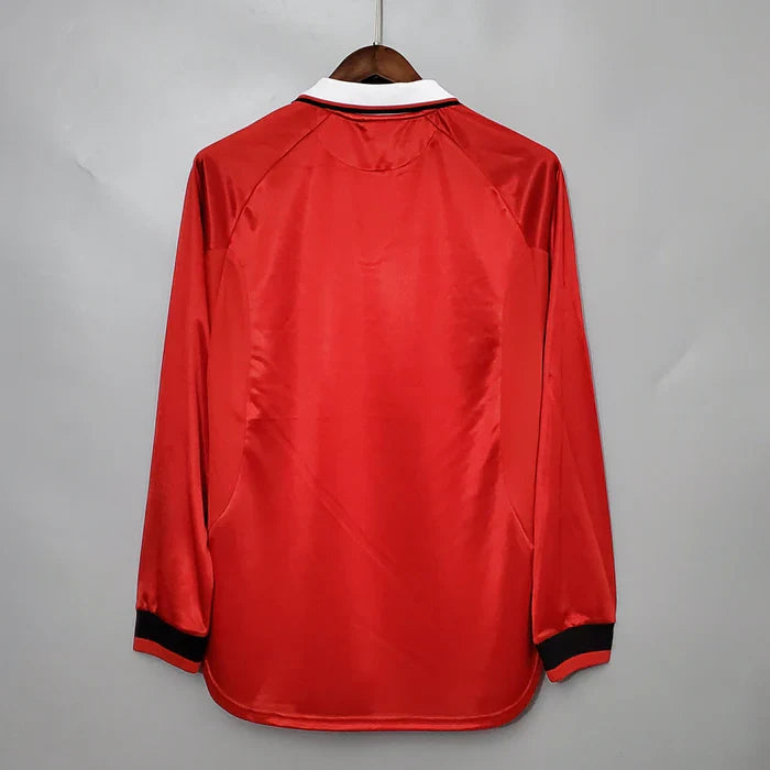 Camisa Manchester United Manga Longa 1999 - Versão Retrô Vermelha