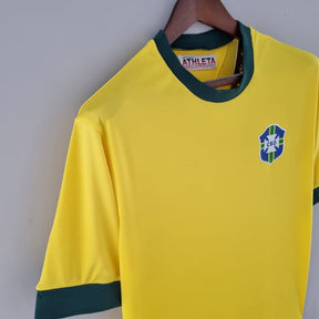 Camisa Brasil Titular 1970 - Versão Retrô Amarela