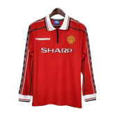 Camisa Manchester United Retrô Manga Longa Umbro 1998/99 Vermelha