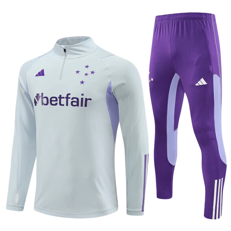 Conjunto de Frio Cruzeiro 24/25 - Branco e Roxo