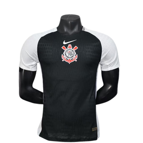 Camisa Corinthians Fora 2025/26 - Versão Jogador Preto e Branco