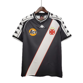 Camisa Retrô Vasco I Home Kappa 2000/01 Masculino Preto