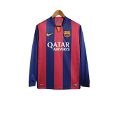 Camisa Retro Barcelona Nike Manga Longa 2014/15 Masculino Azul e Grená