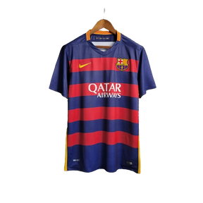 Camisa Retro Barcelona I Home Nike 2015/16 Masculino Azul e Grená 15/16