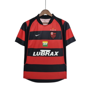 Camisa Retrô Flamengo I 2001/02 Masculina Torcedor Vermelha e Preta