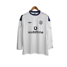 Camisa Retro Manchester United II Manga Longa Umbro 1999/00 Branco