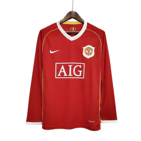 Camisa Retrô Manchester United Manga Longa Nike 2006/07 Masculino Vermelho