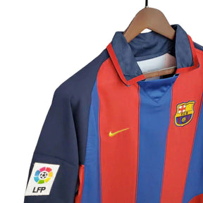 Camisa Barcelona Retrô 2003/2004 Azul e Grená - Nike